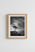 Dark Landscape Print | Moody Lone Tree, Black and White Coastal Wall Art