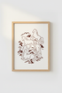 Line Art Horse Print | Minimalist Brown Ink, Equine Wall Decor | Living Room Poster