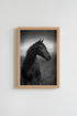 Black Horse Wall Art Print | Dark Equestrian Decor | Moody Stallion Poster