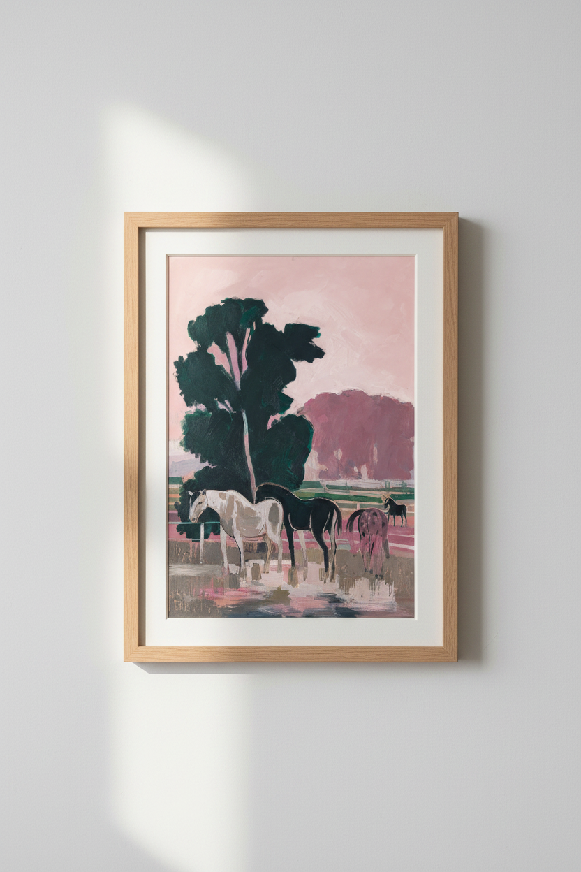 Pastel Horse Wall Art Print | Living Room Decor | Dreamy Poster