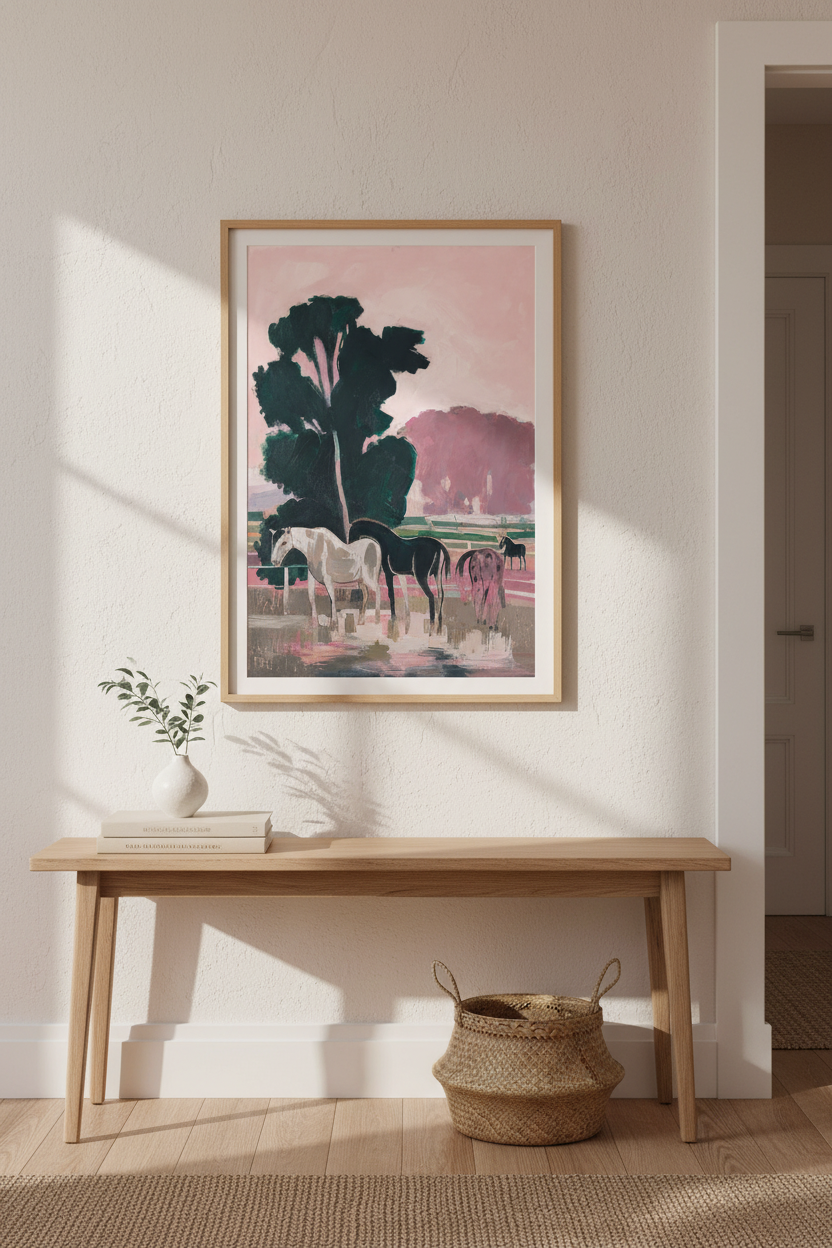 Pastel Horse Wall Art Print | Living Room Decor | Dreamy Poster