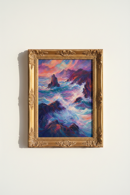 Abstract Seascape Wall Art Print | Living Room Decor | Vibrant Poster
