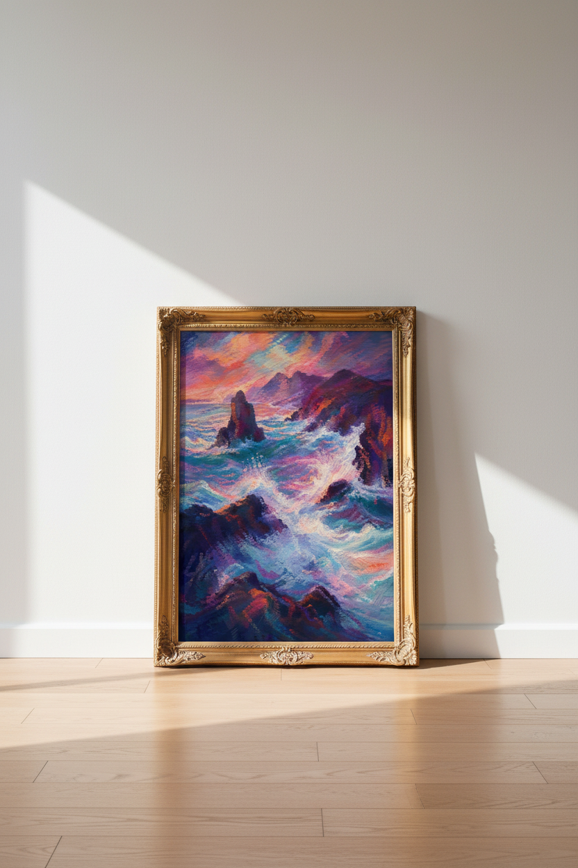 Abstract Seascape Wall Art Print | Living Room Decor | Vibrant Poster