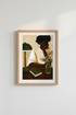 Modern Portrait Art | Warm Tones, Beige & Olive | Living Room Decor