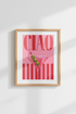 Pink Cocktail Wall Art Print | Modern Bar Cart Decor | Ciao Martini Poster