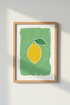 lemon wall art print | bright citrus, kitchen decor