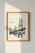 Houston City Sketch | Texas Skyline Wall Art, Modern Urban Decor Poster