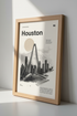 Houston Texas Cityscape Wall Art | Modern Neutral Skyline Decor | Minimalist Poster