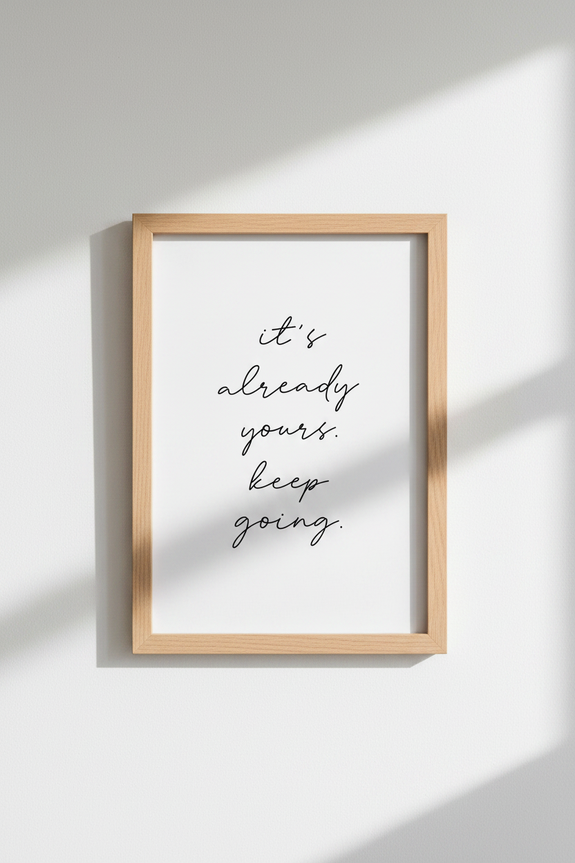 Keep Going Manifestation Print | Minimalist Quote Wall Art, Office Decor Script