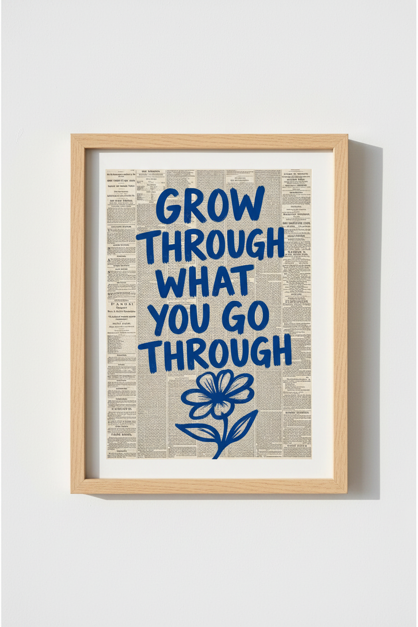 Newspaper Typo Wall Art Print | Vintage Aesthetic Quote Poster | Office Decor