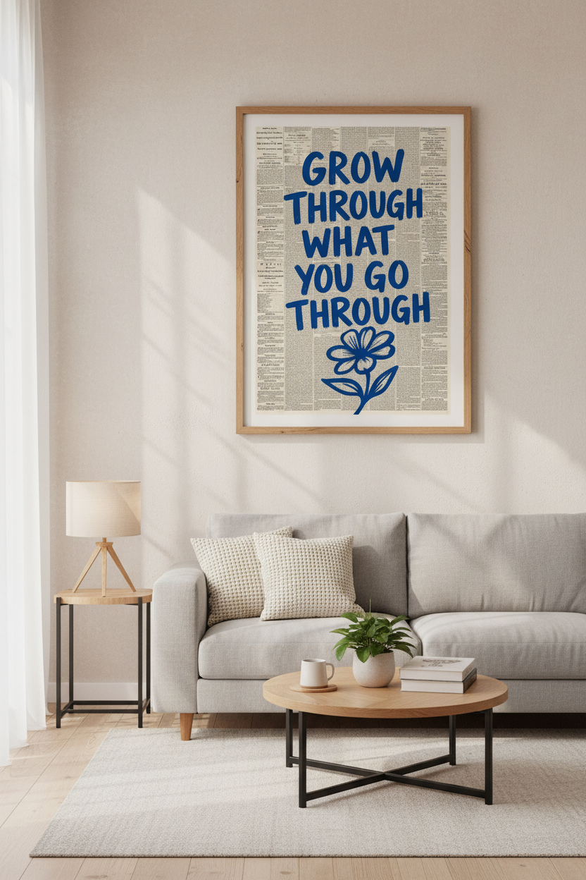 Newspaper Typo Wall Art Print | Vintage Aesthetic Quote Poster | Office Decor