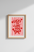 Lucky to Love You Wall Art Print | Pink & Red Coquette Poster | Preppy Bedroom Decor