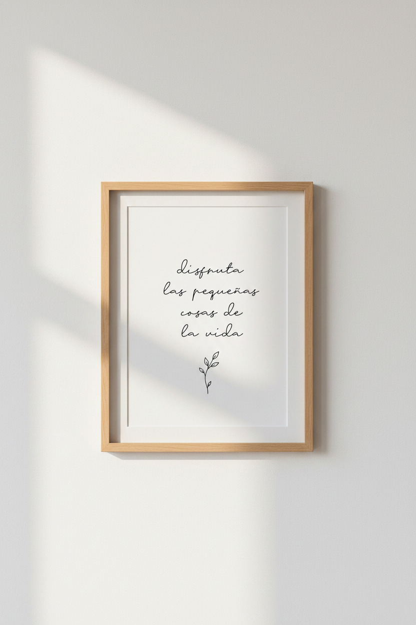 Spanish Quote Wall Art | Minimalist Botanical Poster, Living Room Decor