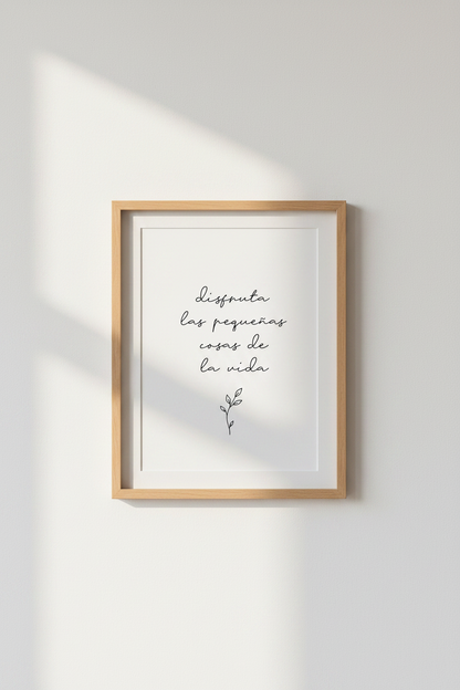 Spanish Quote Wall Art | Minimalist Botanical Poster, Living Room Decor