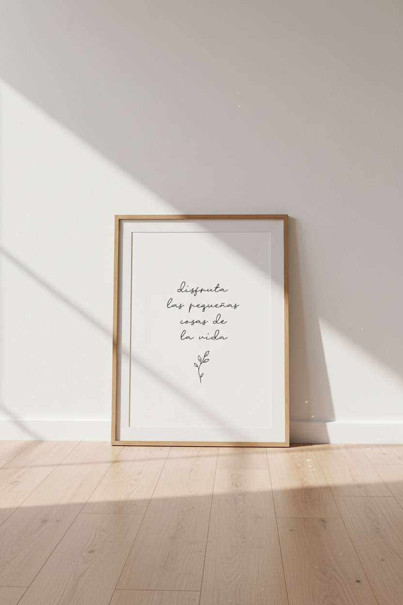 Spanish Quote Wall Art | Minimalist Botanical Poster, Living Room Decor