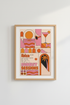 Ibiza Sunset Sessions Wall Art Print | Retro Pink Orange Decor | Geometric Poster