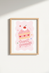 Treat Yourself Cake Art | Pink Pastel Coquette Decor, Cute Kitchen Poster