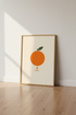 Minimalist Orange Fruit Wall Art | Kitchen Decor | Mid Century Modern Poster