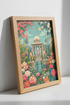 Indian Mughal Temple Garden | Vibrant Floral Botanical, Living Room Decor
