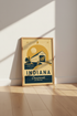Indiana Travel Poster | Retro Covered Bridge Art, Midwest Farmhouse Decor