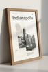 Indianapolis Skyline Wall Art | Minimalist BW City Poster, Office Decor