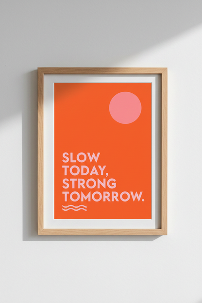 Modern Motivational Poster | Bold Orange Pink Typography Print, Home Office Decor