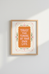 Trust The Timing Quote Wall Art | Retro Pink & Orange Poster | Aesthetic Room Decor