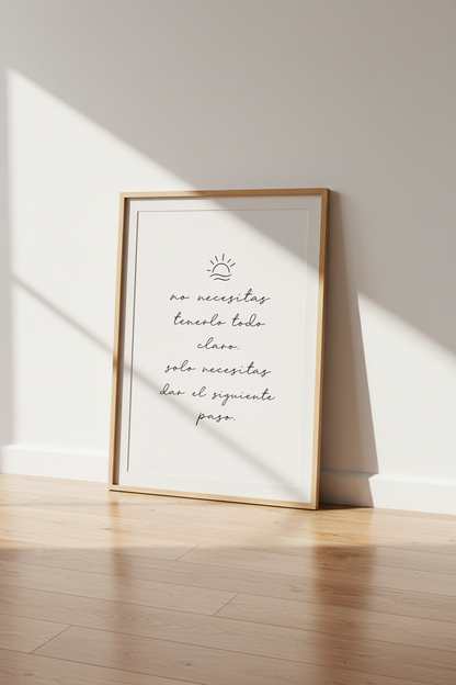 Spanish Quote Wall Art Print | Minimalist Take the Next Step | Boho Office Decor
