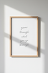 Grow Through What You Go Through Print | Minimalist Quote Wall Art | Modern Poster