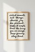 Motivational print | Hand-lettered quotes, neutral tones | Living room decor