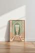 Mughal Garden Wall Art Print | Pink & Green Indian Courtyard Decor | Zen Floral Poster