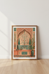 Mughal Garden Arch | Terracotta & Teal Botanical Print, Indian Style Decor