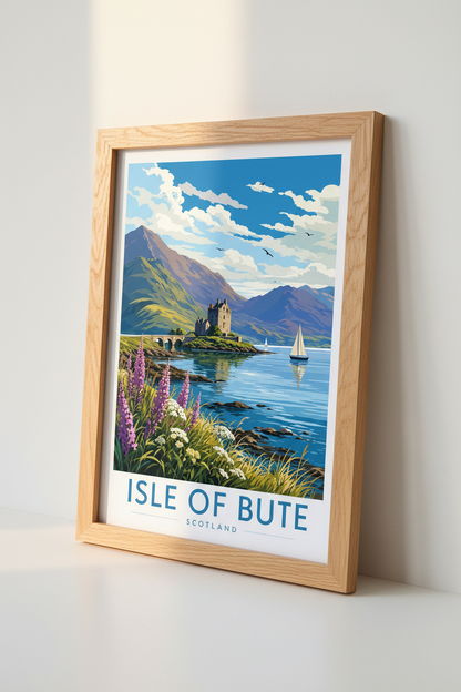Isle of Bute Scotland Wall Art Print | Travel Poster | Highland Landscape Room Decor