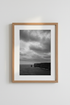 Moody Ocean Wall Art Print | Black and White Coastal Cliffs, Minimalist Decor