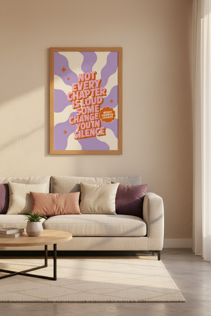 Retro Quote Wall Art Print | Pink &amp; Purple Office Decor | Groovy Motivational Poster
