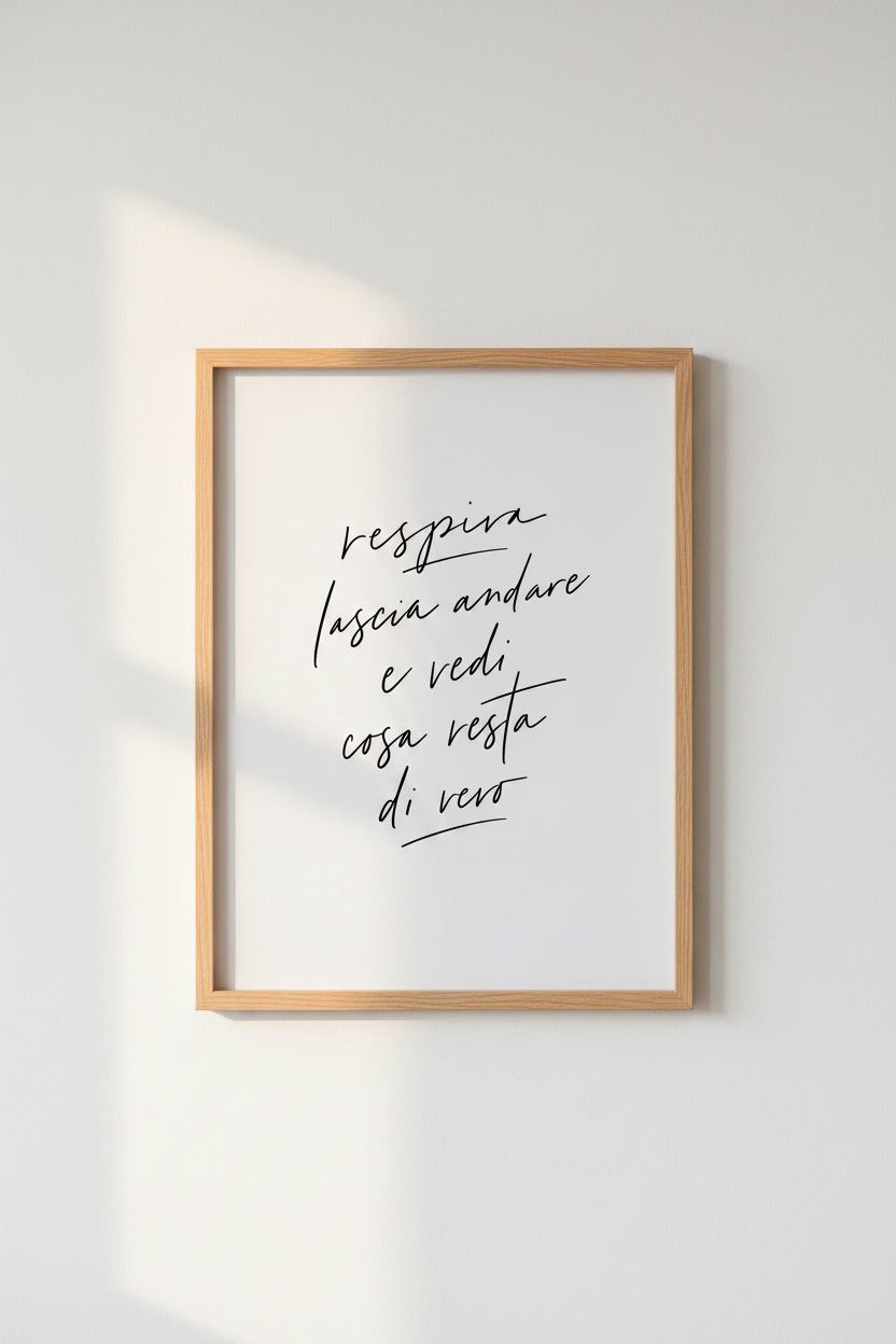 Italian Quote Wall Art | Minimalist Cursive Script Poster, Bedroom Living Room Decor