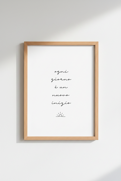 Italian Quote Wall Art Print | Minimalist Bedroom Decor | Modern Typography Poster