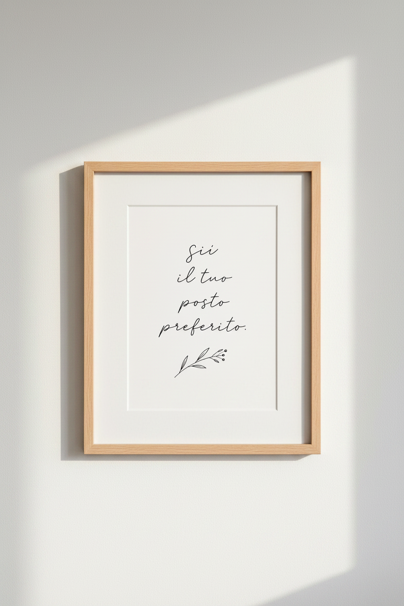 Italian Quote Wall Art | Minimalist Black and White Poster, Bedroom Decor