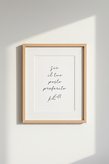 Italian Quote Wall Art | Minimalist Black and White Poster, Bedroom Decor