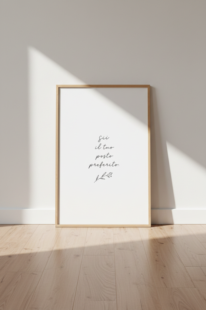 Italian Quote Wall Art | Minimalist Black and White Poster, Bedroom Decor