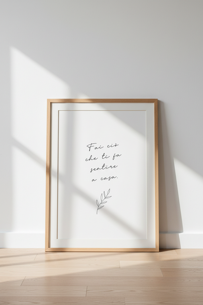 Italian Quote Wall Art Print | Minimalist Home Decor | Fai Ciò Che Poster