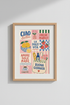 Boho wall art print | Living room decor | vibrant retro poster