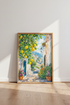 Amalfi Lemon Tree Watercolor | Mediterranean Coastal View, Italian Summer Decor