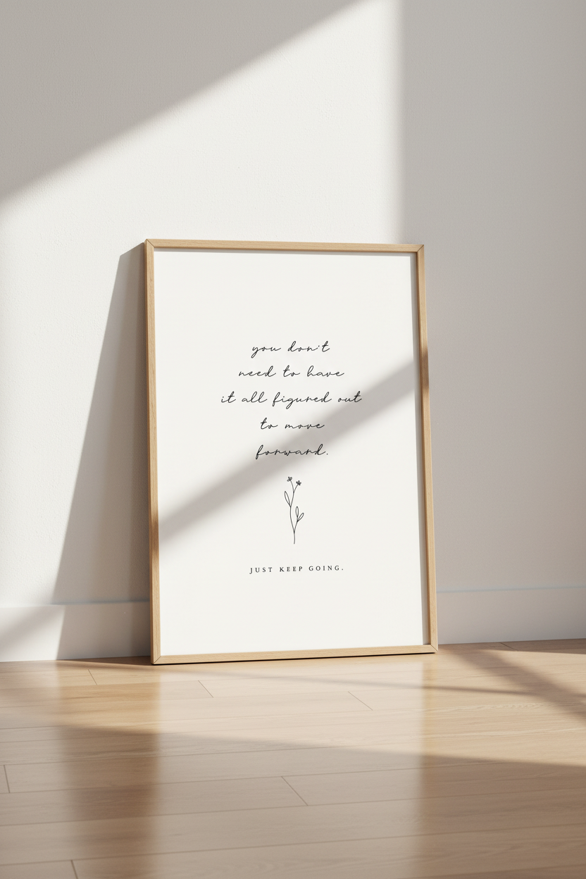 Inspirational Quote Wall Art | Minimalist Black &amp; White Poster, Home Office Decor