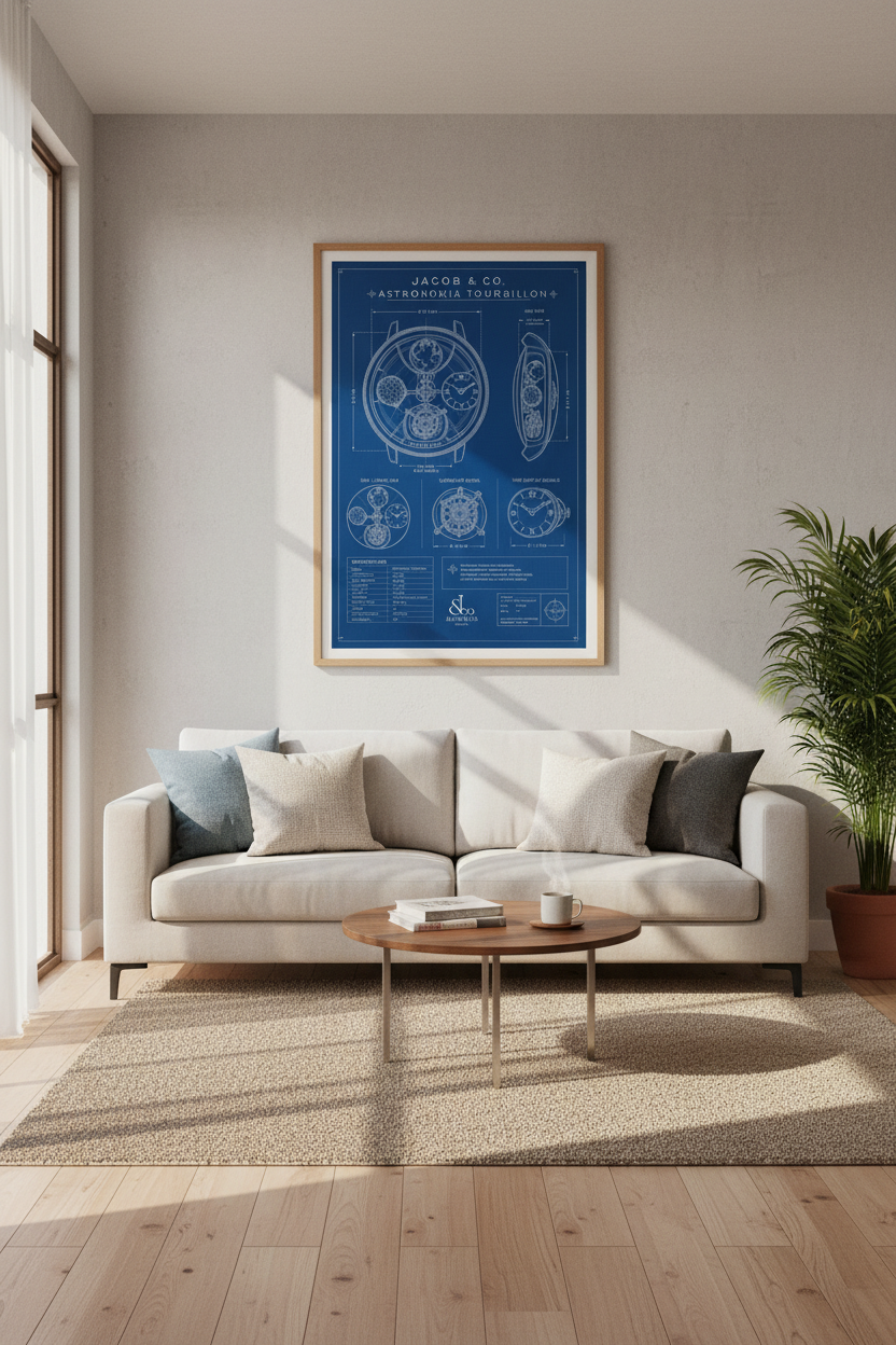 Jacob &amp; Co Astronomia Watch Blueprint | Office Decor | Luxury Horology Art