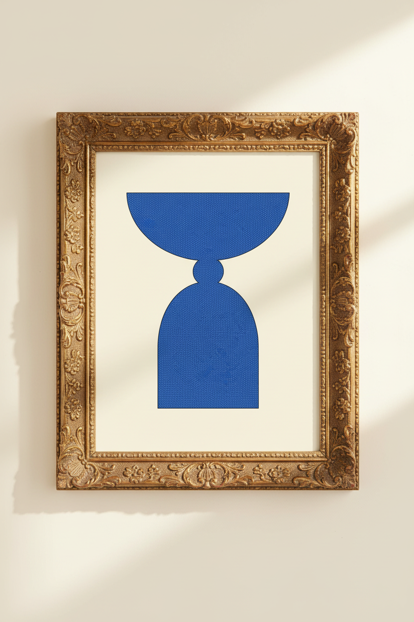Hourglass poster | Abstract Minimalist, Electric Blue, Living Room Decor