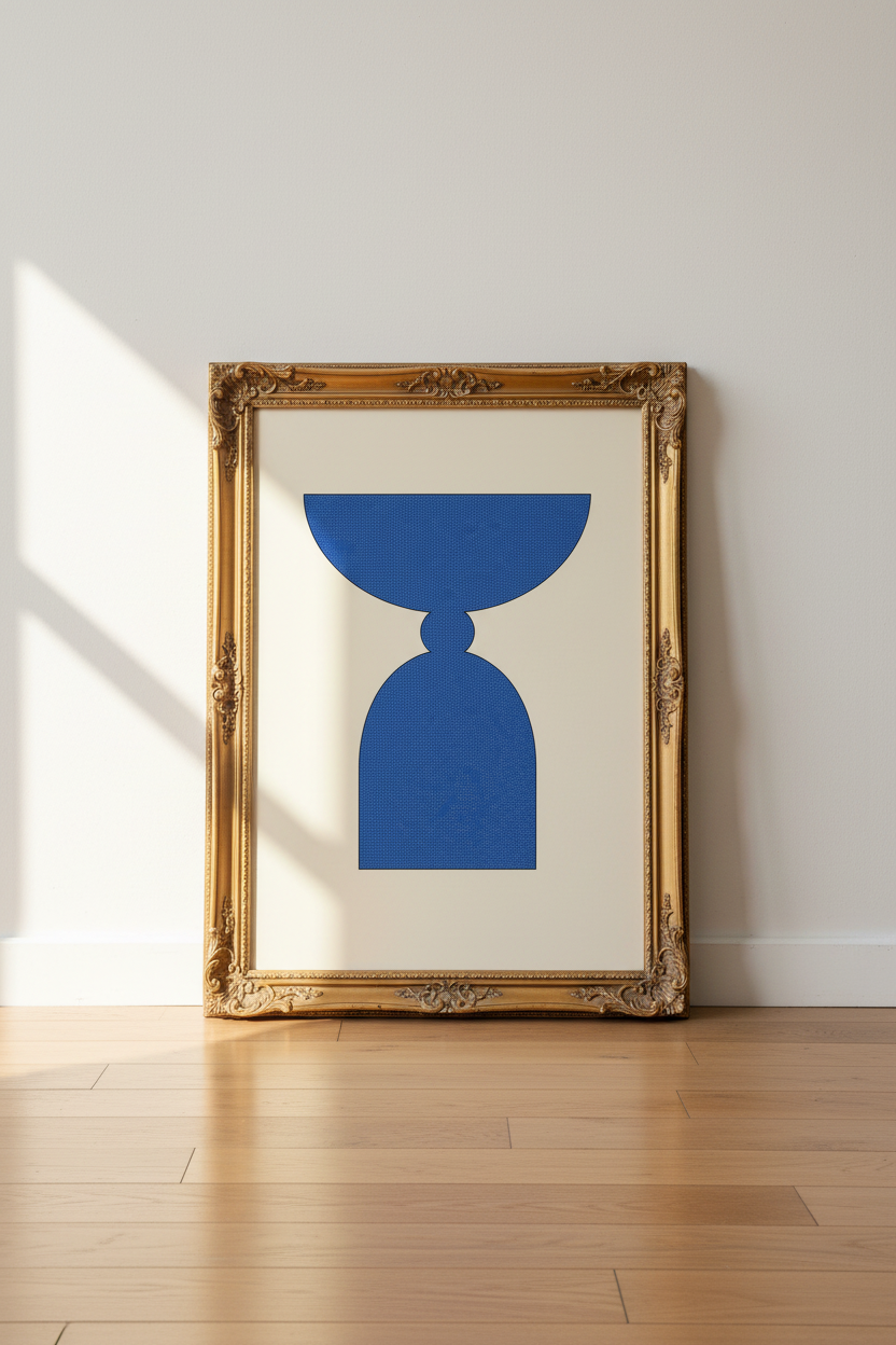 Hourglass poster | Abstract Minimalist, Electric Blue, Living Room Decor