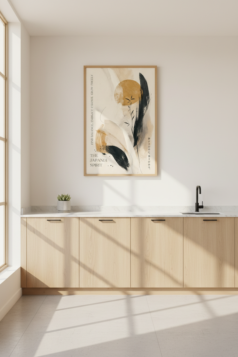 Japandi Wall Art Print | Zen Abstract Poster | Minimalist Wabi Sabi Decor