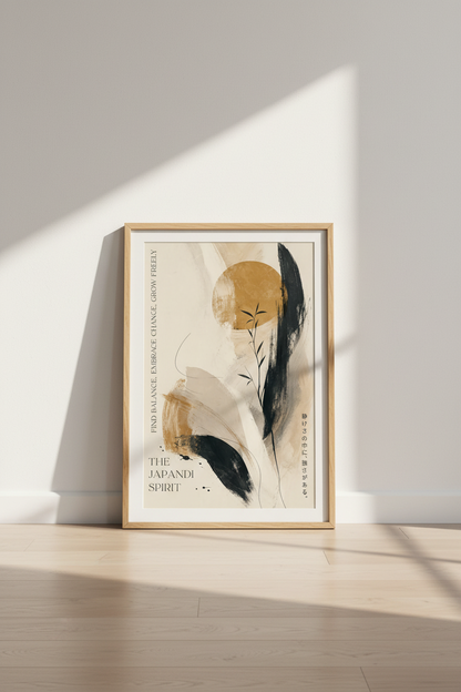 Japandi Wall Art Print | Zen Abstract Poster | Minimalist Wabi Sabi Decor