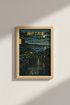 Japanese rain street Wall Art Print | Living Room Decor | Nightscape Poster